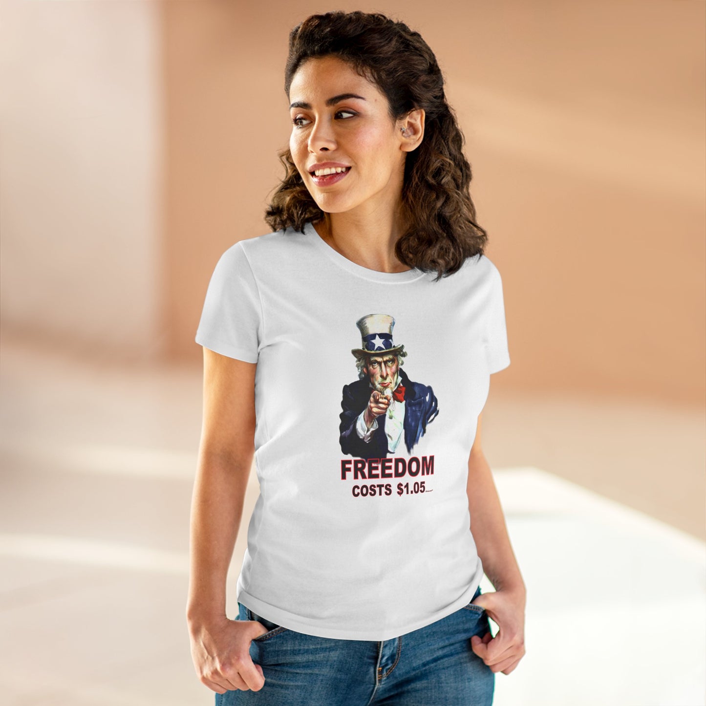 Uncle Sam Freedom Costs a Buck O Five Women's T-Shirt by TOOLOUD