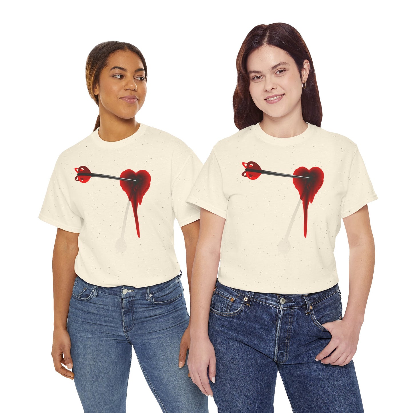 Cupid's Arrow – Heart Shot Wound Design Adult Unisex T-Shirt by TOOLOUD