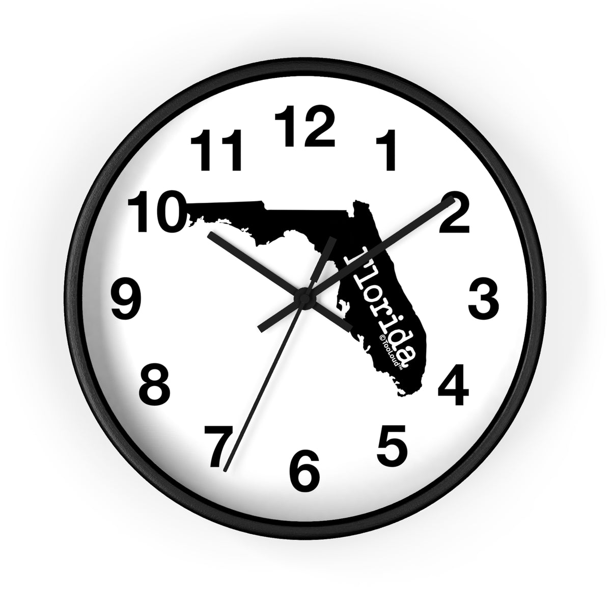 Florida – United States Shape 10" Round Wall Clock with Numbers by TOOLOUD