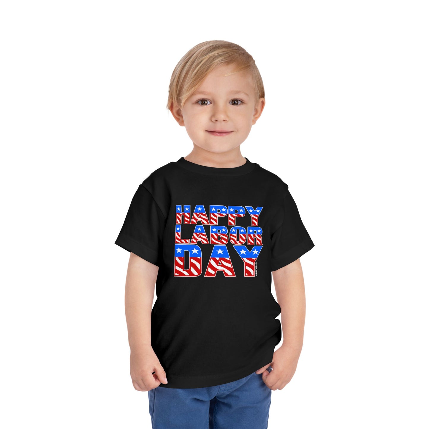 Happy Labor Day ColorText Toddler T-Shirt by TOOLOUD
