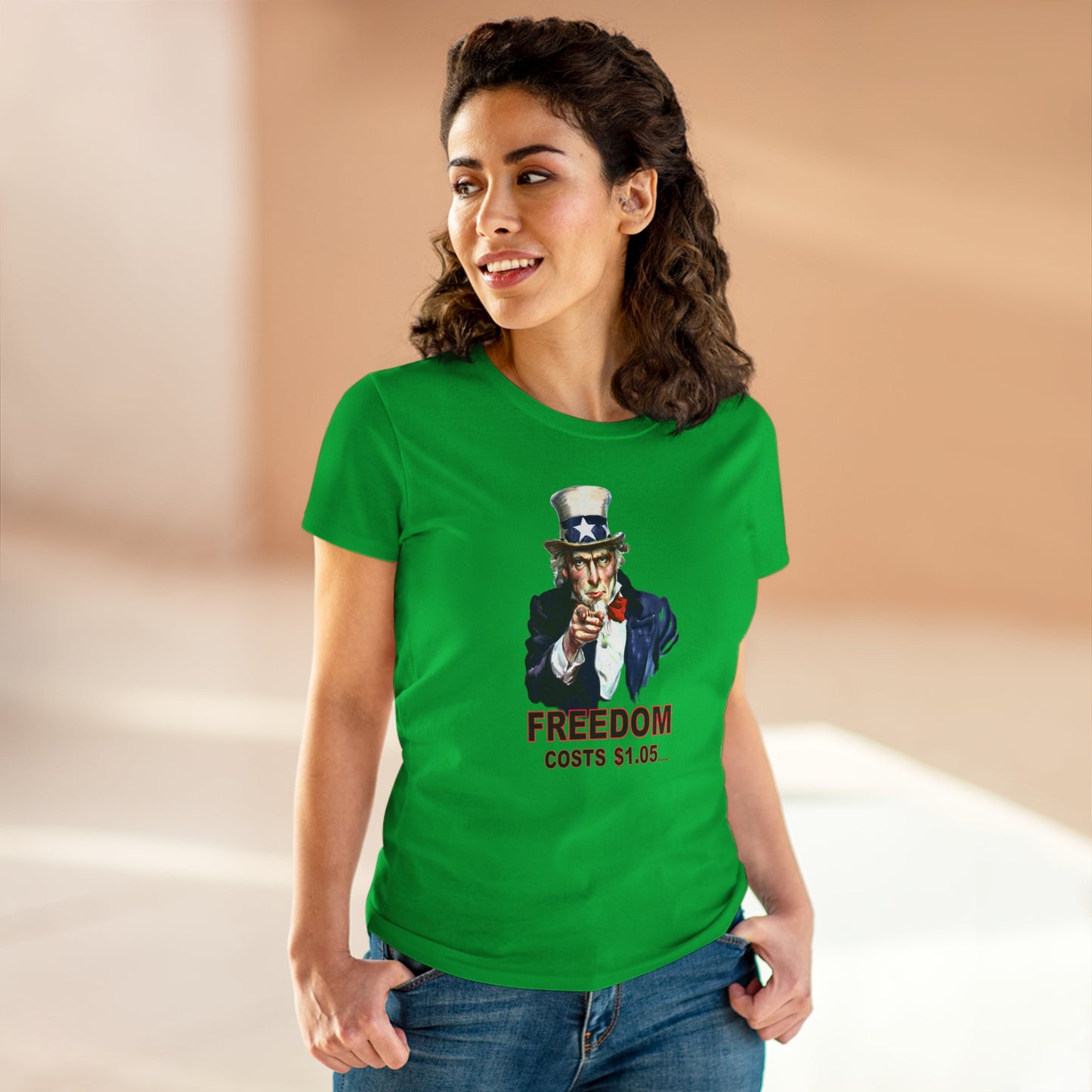 Uncle Sam Freedom Costs a Buck O Five Women's T-Shirt by TOOLOUD