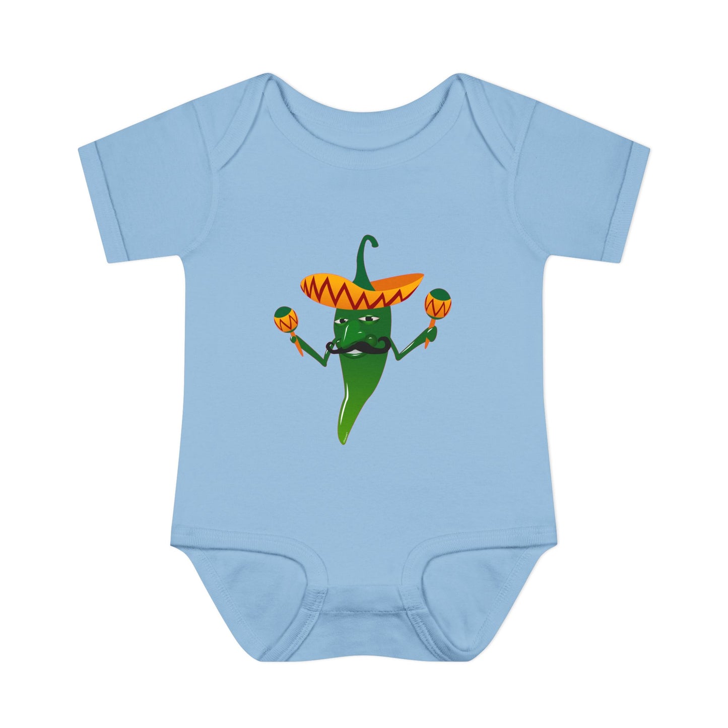 Green Hot Mexican Chili Pepper Cute Infant One-Piece Baby Bodysuit by TOOLOUD