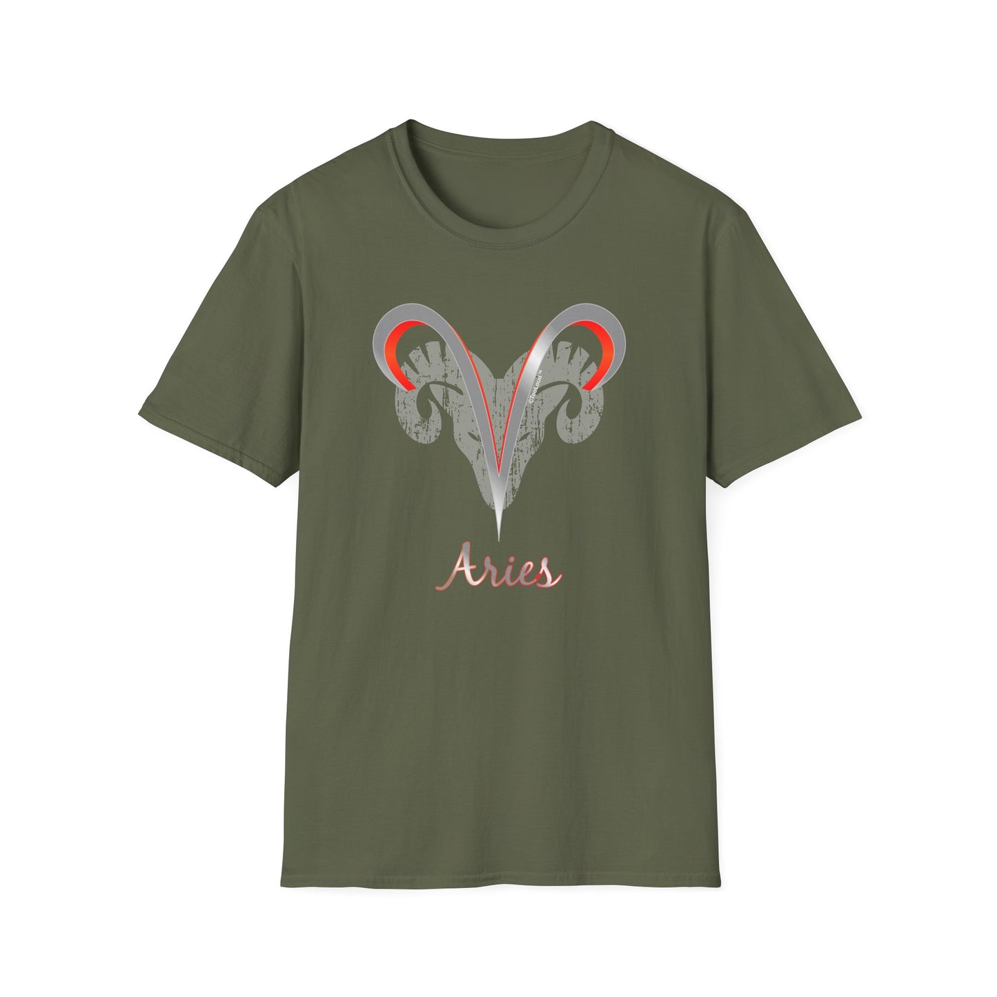 Aries Zodiac Symbol Adult Dark T-Shirt by TOOLOUD