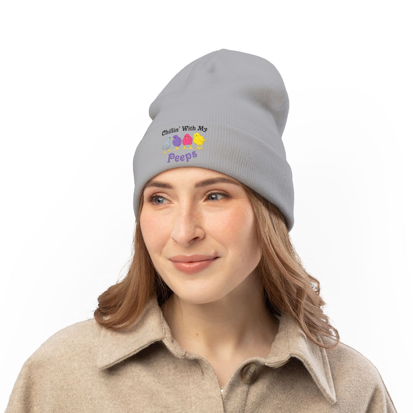 Chillin With My Peeps Embroidered Adult Knit Beanie Cap Hat by TOOLOUD