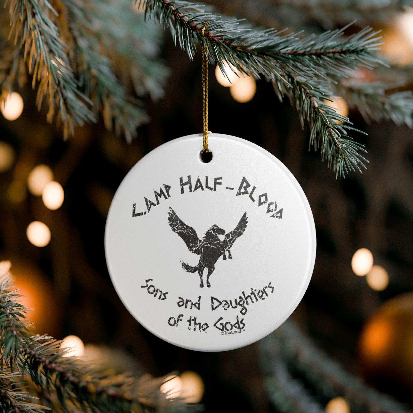 Camp Half-Blood Sons and Daughters Circular Ceramic Flat Christmas Ornament by TOOLOUD