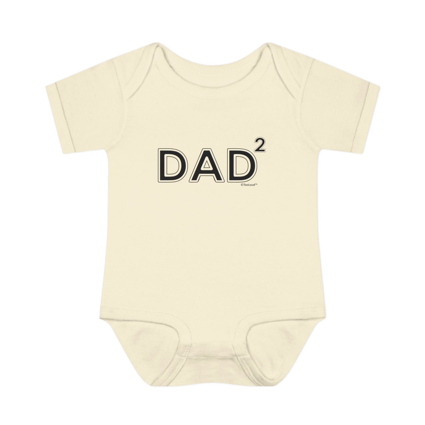 Dad Squared – Dad of Two Baby Romper Bodysuit by TOOLOUD