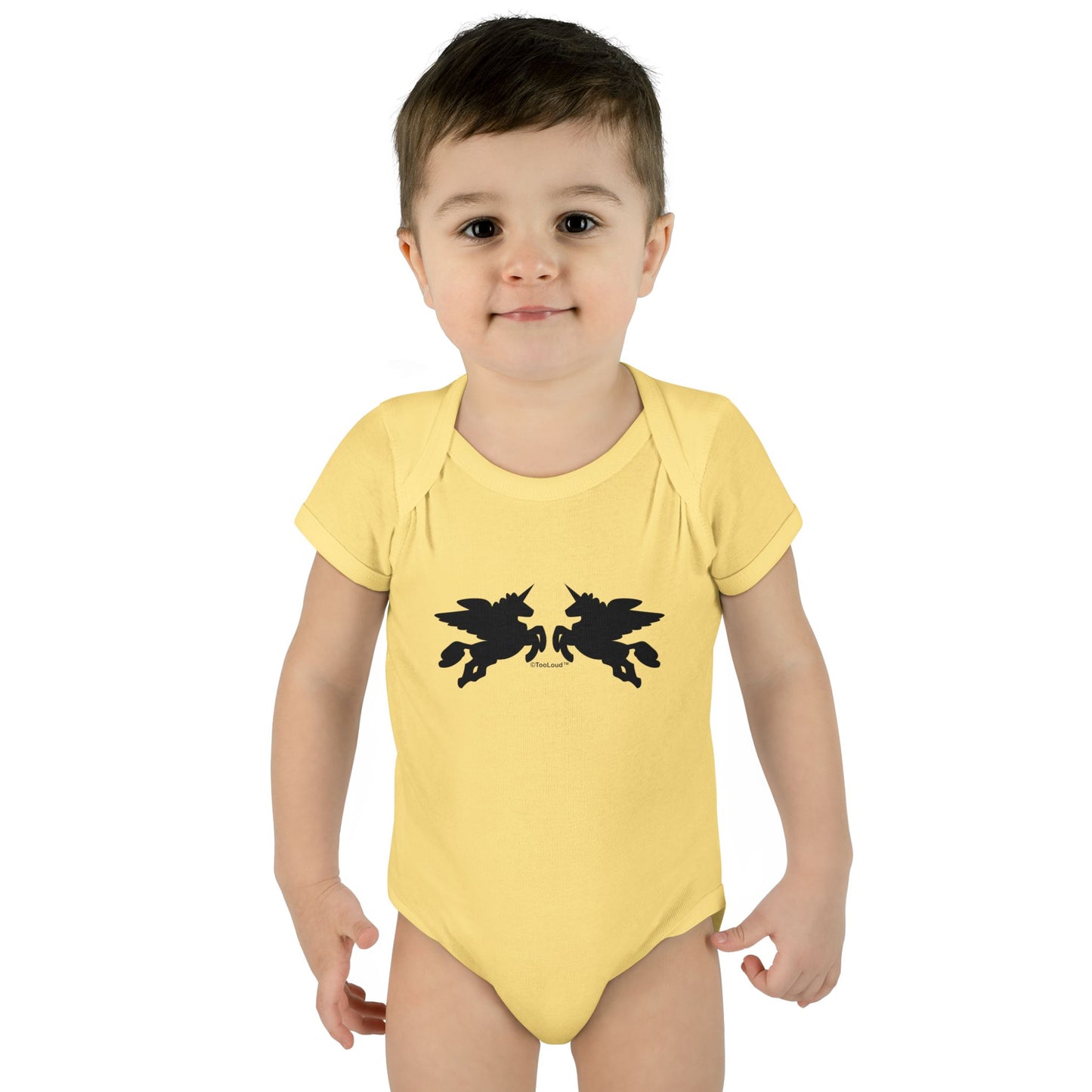 Unicorn Pegasus Design Baby Romper Bodysuit by TOOLOUD