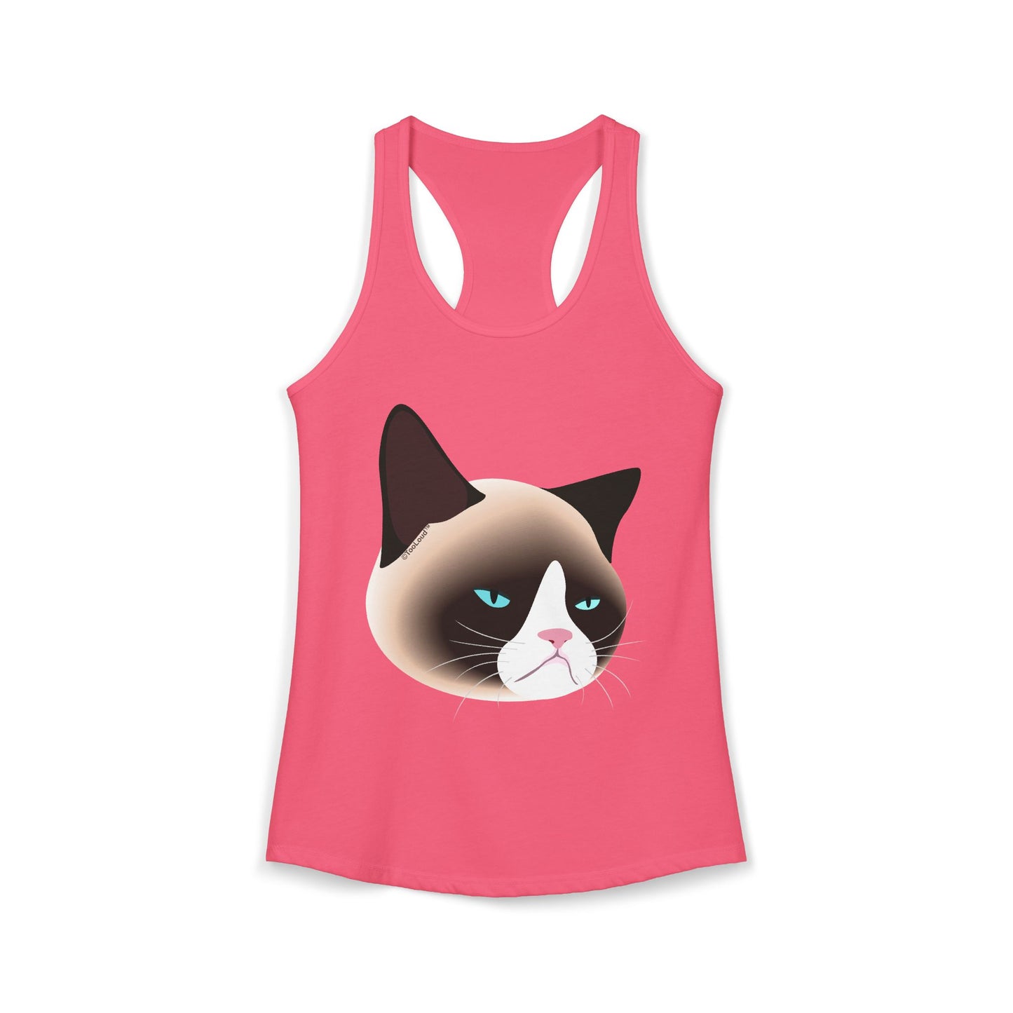 TOOLOUD Cute Disgruntled Siamese Cat Women’s Racerback Tank Top