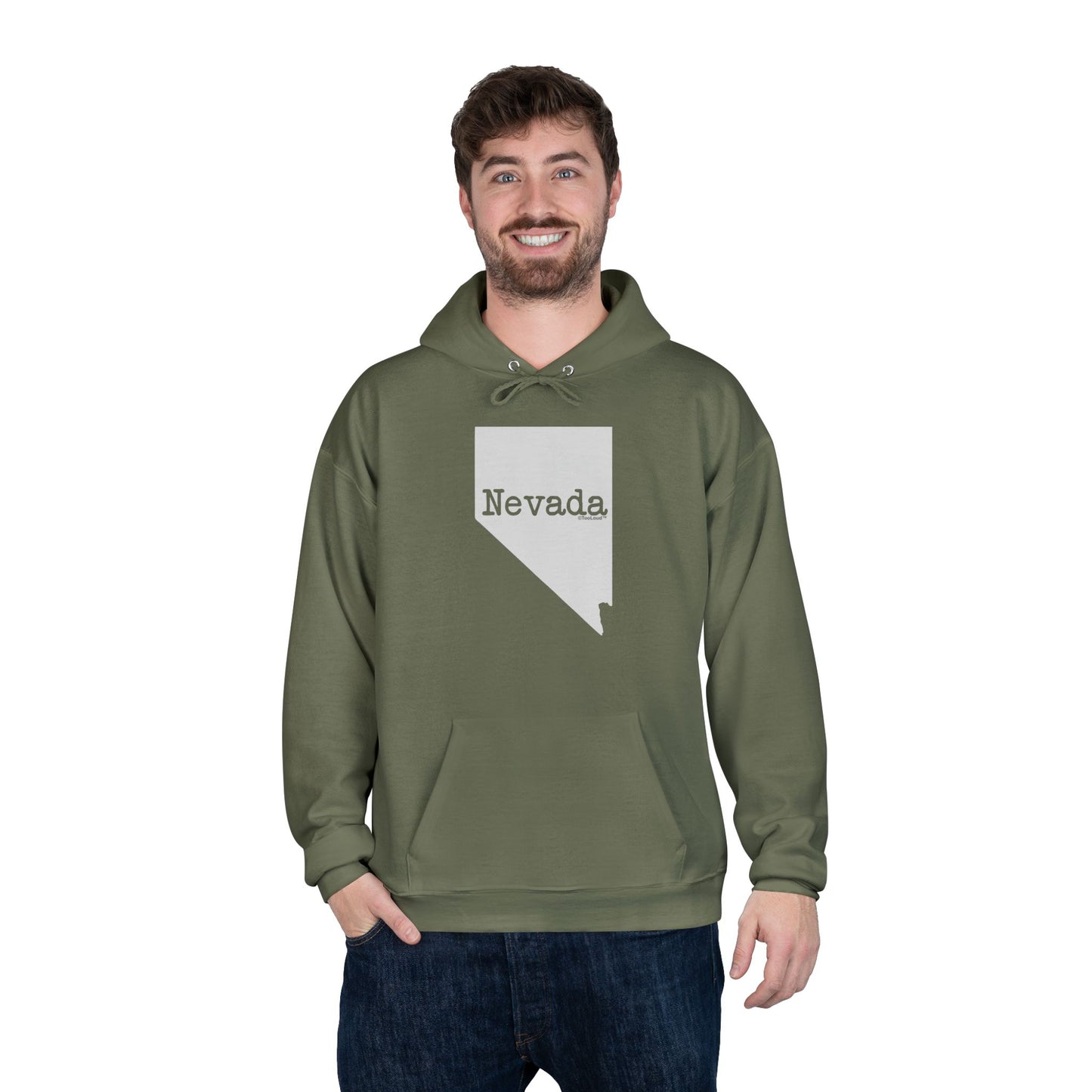 Nevada – United States Shape Dark Pullover Hoodie Sweatshirt by TOOLOUD
