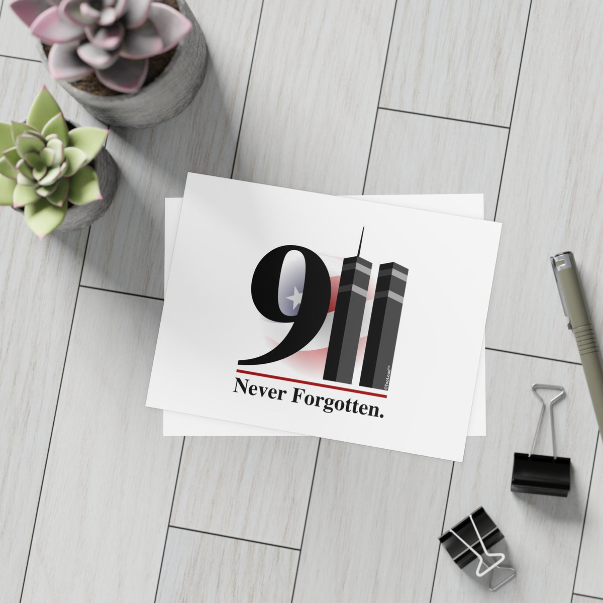 911 Never Forgotten 6" x 4" Postcards – Multiple Packs & Finishes – White by TOOLOUD