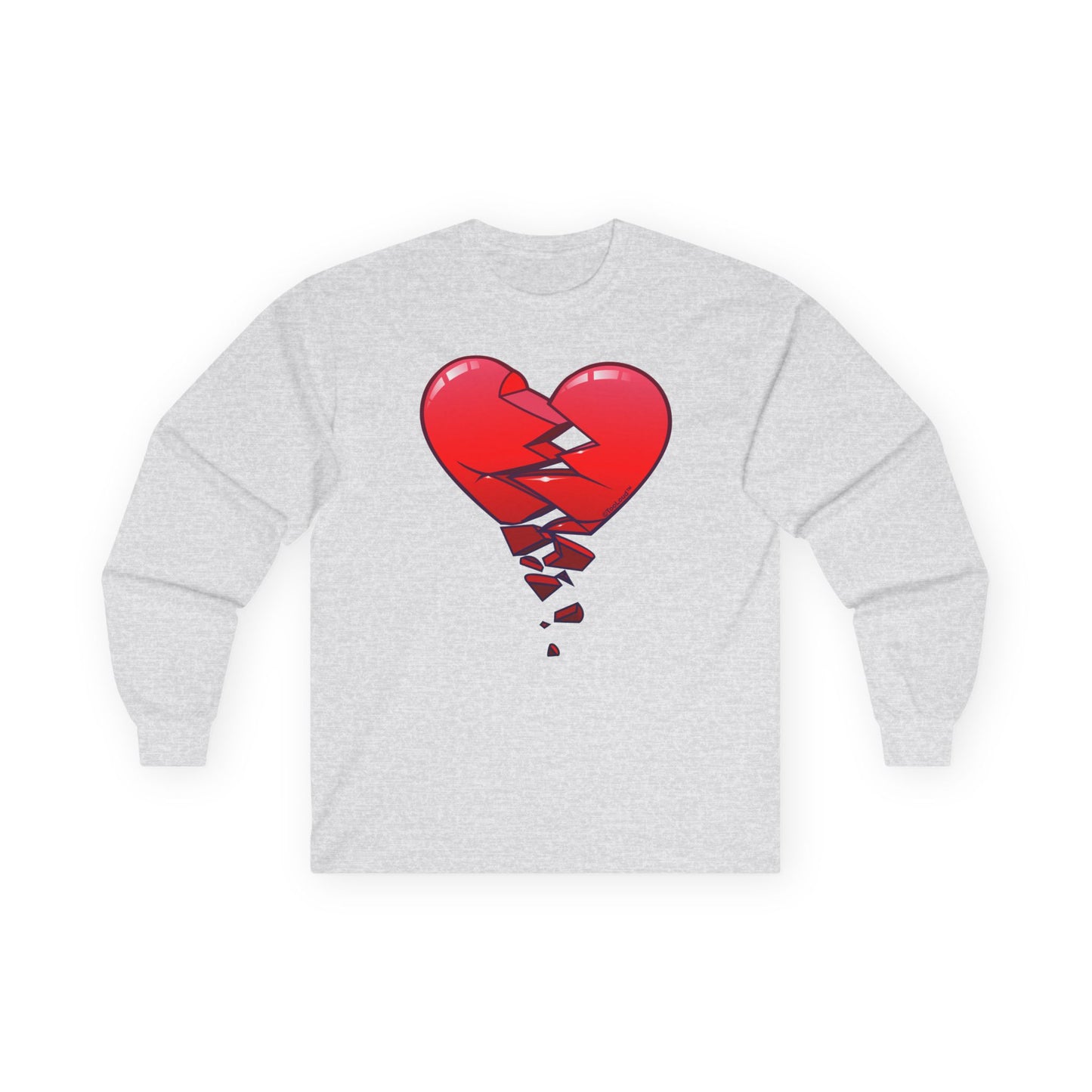 Crumbling Broken Heart Adult Long Sleeve T-Shirt by TOOLOUD