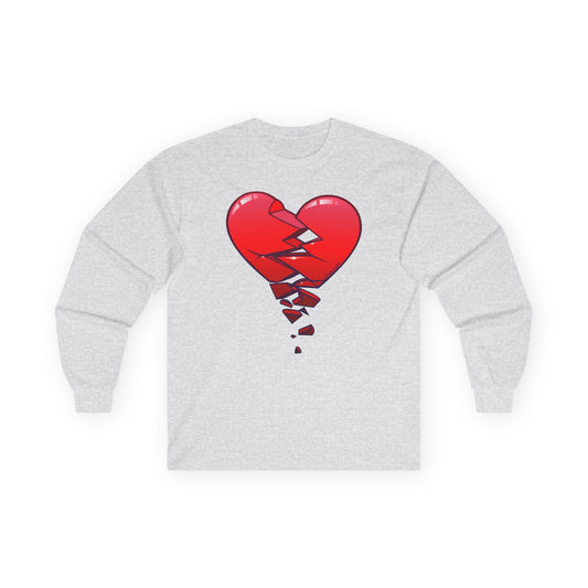 Crumbling Broken Heart Adult Long Sleeve T-Shirt by TOOLOUD