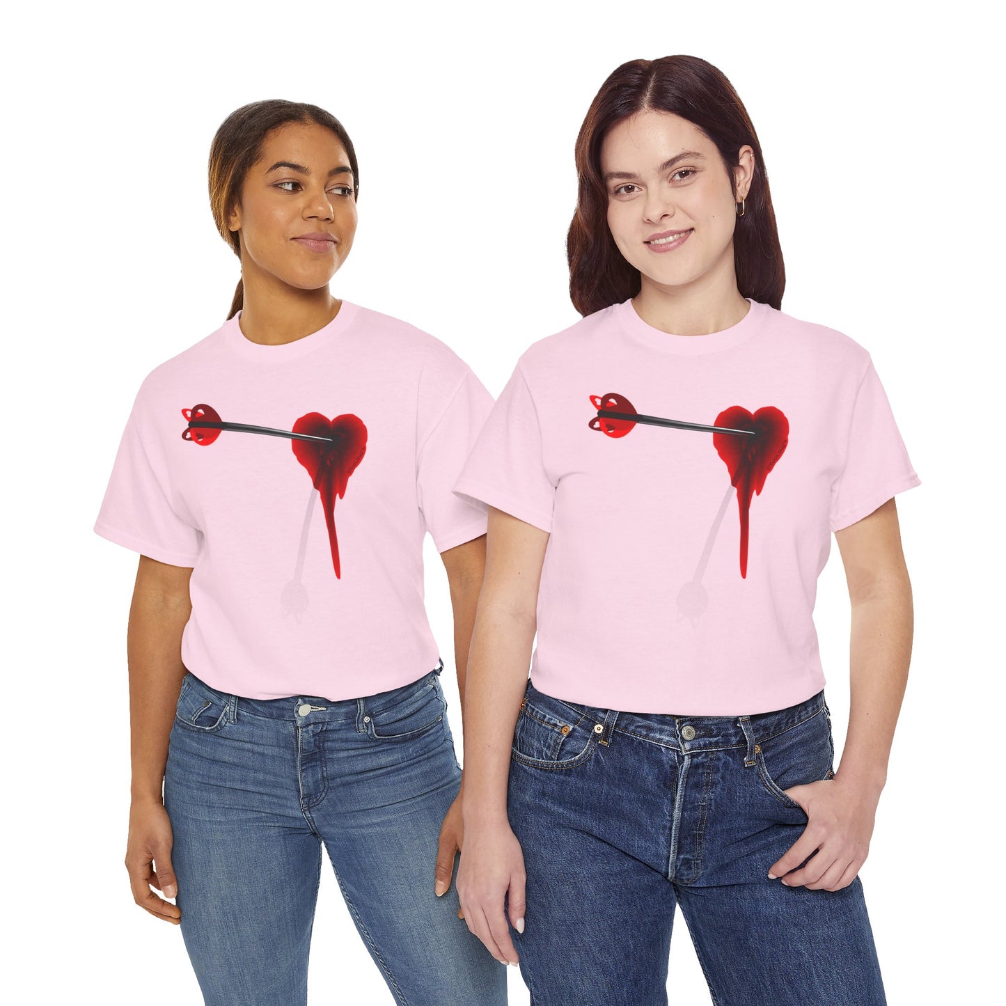 Cupid's Arrow – Heart Shot Wound Design Adult Unisex T-Shirt by TOOLOUD