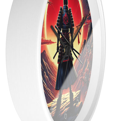 Lone Samurai Standing on a Rocky Cliff 10-Inch Wall Clock by TooLoud