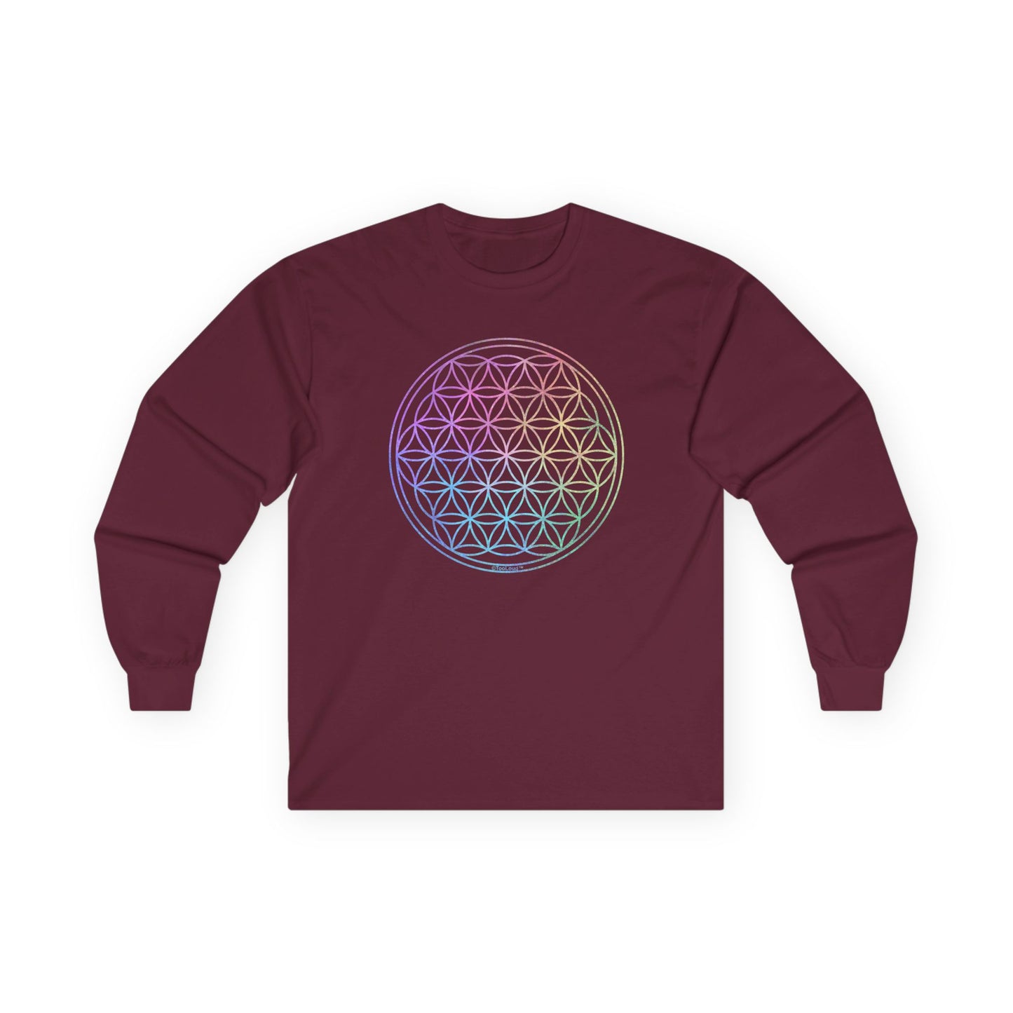 Flower of Life Circle Adult Long Sleeve T-Shirt by TOOLOUD