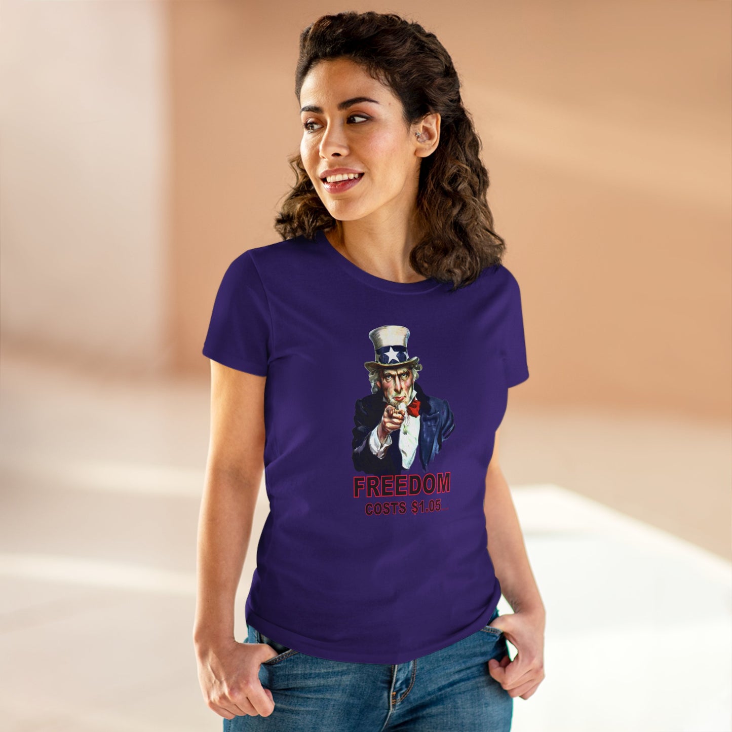 Uncle Sam Freedom Costs a Buck O Five Women's T-Shirt by TOOLOUD