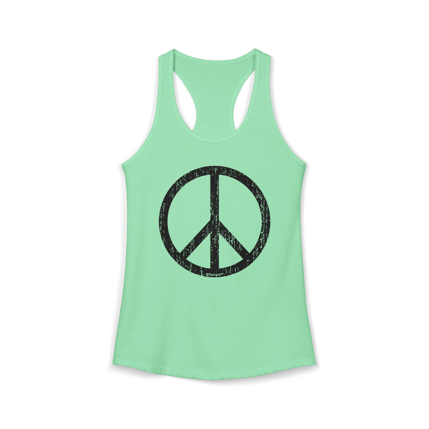 Peace Sign Symbol – Distressed Women’s Racerback Tank Top by TOOLOUD