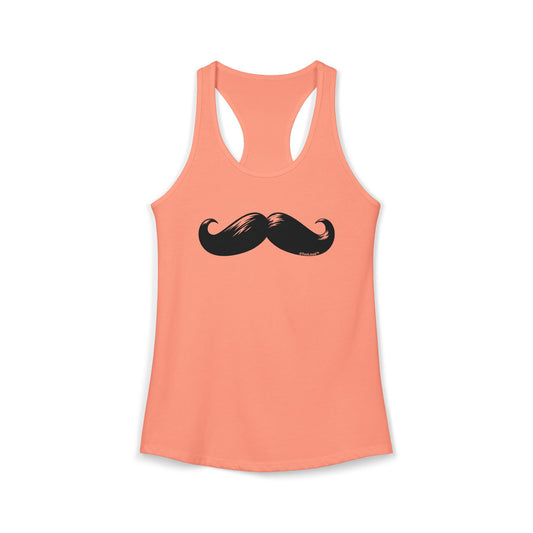 Big Black Mustache Women's Racerback Tank Top by TOOLOUD