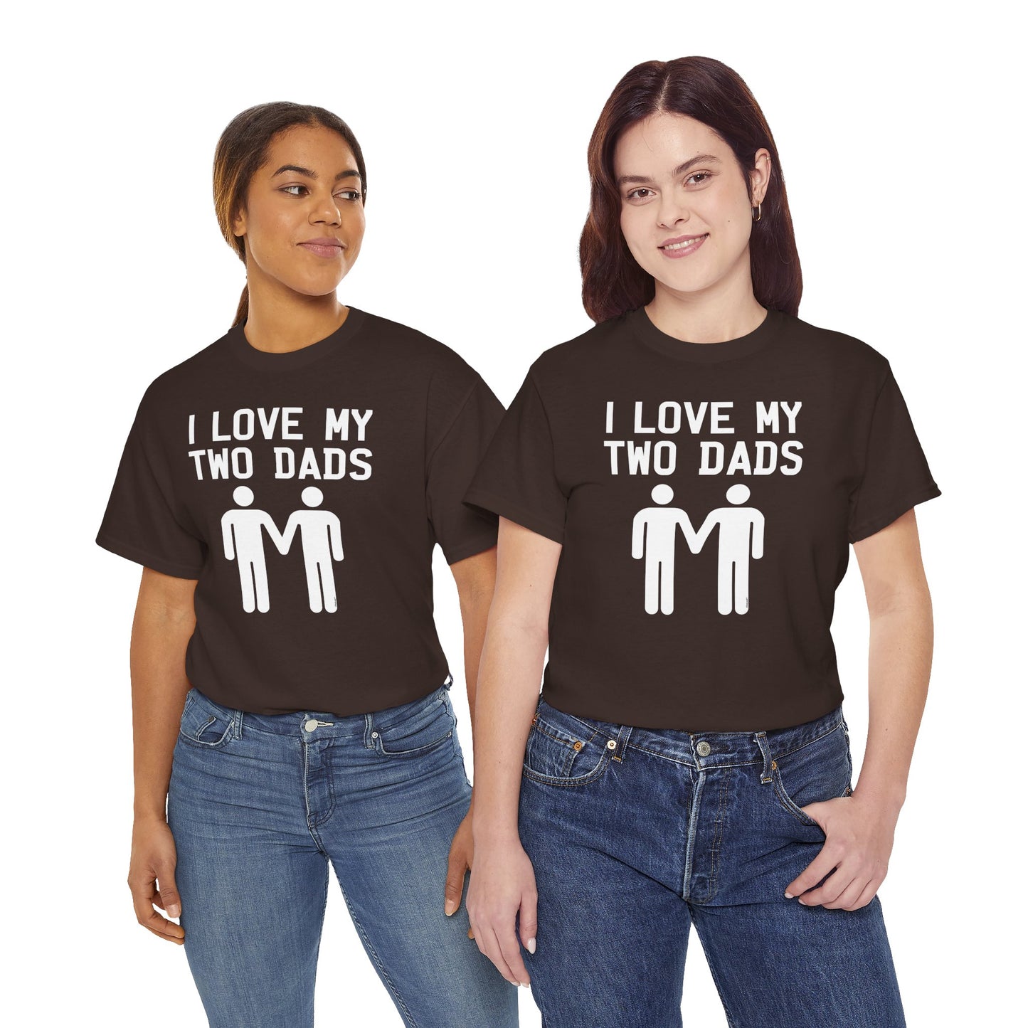 I Love My Two Dads Gay Fathers Unisex Dark T-Shirt by TOOLOUD