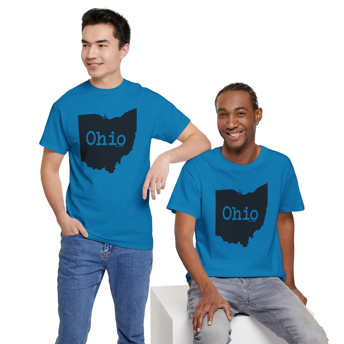 Ohio - United States Shape Print Adult T-Shirt by TOOLOUD
