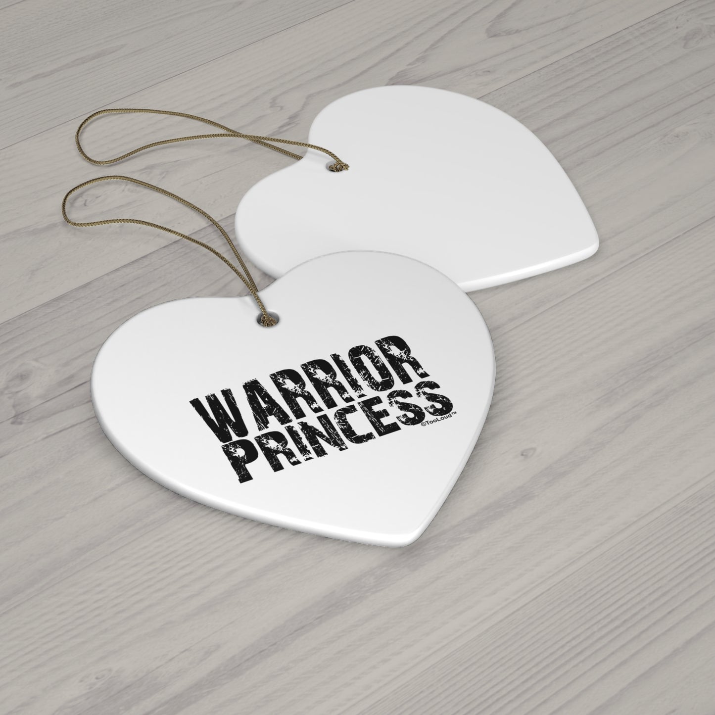 Warrior Princess Black and White Holiday Ornament – Available in 4 Shapes by TOOLOUD