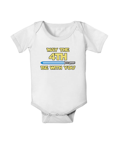 4th Be With You Beam Sword 2 Baby Romper Bodysuit-Baby Romper-TooLoud-White-06-Months-Davson Sales