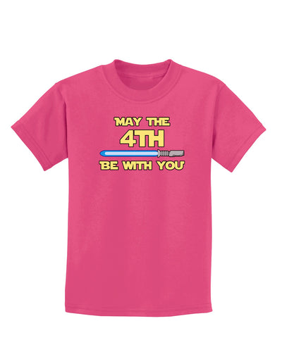 4th Be With You Beam Sword 2 Childrens Dark T-Shirt-Childrens T-Shirt-TooLoud-Sangria-X-Small-Davson Sales