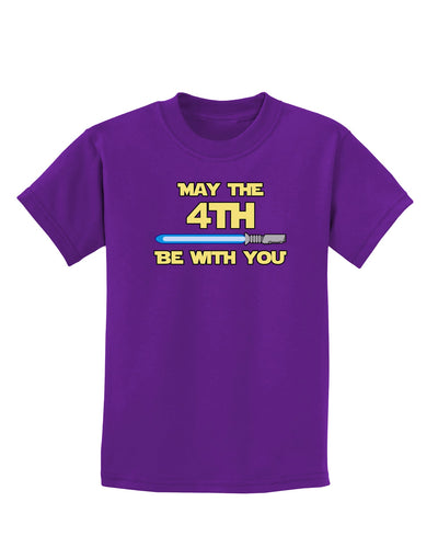 4th Be With You Beam Sword 2 Childrens Dark T-Shirt-Childrens T-Shirt-TooLoud-Purple-X-Small-Davson Sales