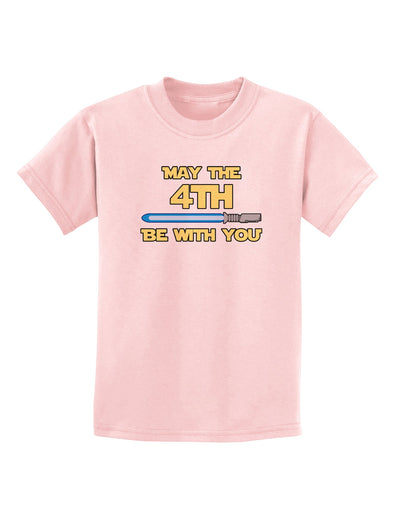 4th Be With You Beam Sword 2 Childrens T-Shirt-Childrens T-Shirt-TooLoud-PalePink-X-Small-Davson Sales