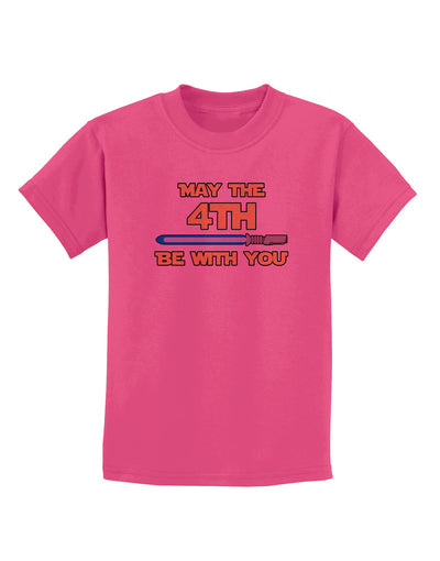 4th Be With You Beam Sword 2 Childrens T-Shirt-Childrens T-Shirt-TooLoud-Sangria-X-Small-Davson Sales