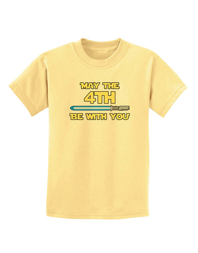 4th Be With You Beam Sword 2 Childrens T-Shirt-Childrens T-Shirt-TooLoud-Daffodil-Yellow-X-Small-Davson Sales