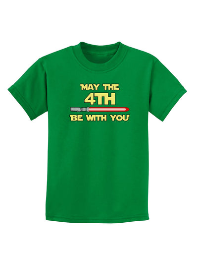 4th Be With You Beam Sword Childrens Dark T-Shirt-Childrens T-Shirt-TooLoud-Kelly-Green-X-Small-Davson Sales