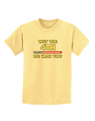4th Be With You Beam Sword Childrens T-Shirt-Childrens T-Shirt-TooLoud-Daffodil-Yellow-X-Small-Davson Sales