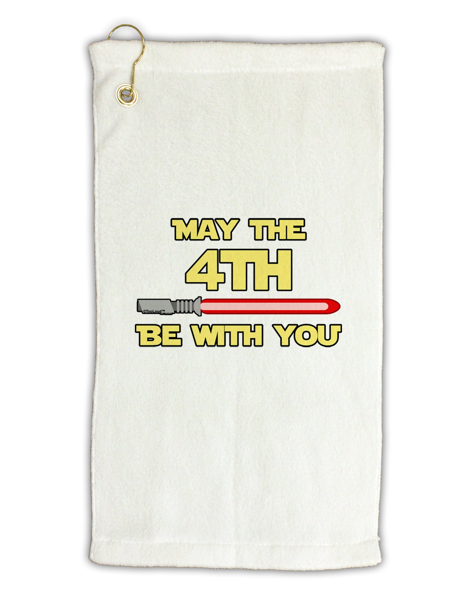 4th Be With You Beam Sword Micro Terry Gromet Golf Towel 16 x 25 inch by TooLoud-Golf Towel-TooLoud-White-Davson Sales