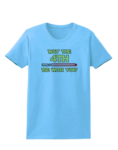 4th Be With You Beam Sword Womens T-Shirt-Womens T-Shirt-TooLoud-Aquatic-Blue-X-Small-Davson Sales