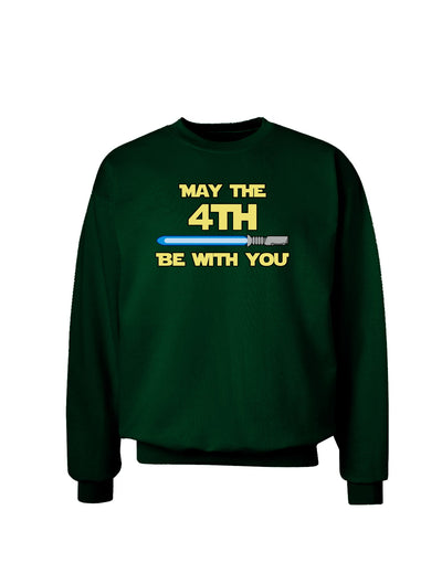 4th Be With You Beam Sword 2 Adult Dark Sweatshirt-Sweatshirt-TooLoud-Deep-Forest-Green-Small-Davson Sales
