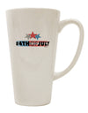 4th of July 16 Ounce Conical Latte Coffee Mug - Expertly Crafted Drinkware-Conical Latte Mug-TooLoud-White-Davson Sales