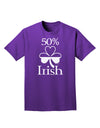 50 Percent Irish - St Patricks Day Adult Dark T-Shirt by TooLoud-Mens T-Shirt-TooLoud-Purple-Small-Davson Sales
