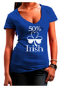 50 Percent Irish - St Patricks Day Juniors V-Neck Dark T-Shirt by TooLoud-Womens V-Neck T-Shirts-TooLoud-Royal-Blue-Juniors Fitted Small-Davson Sales