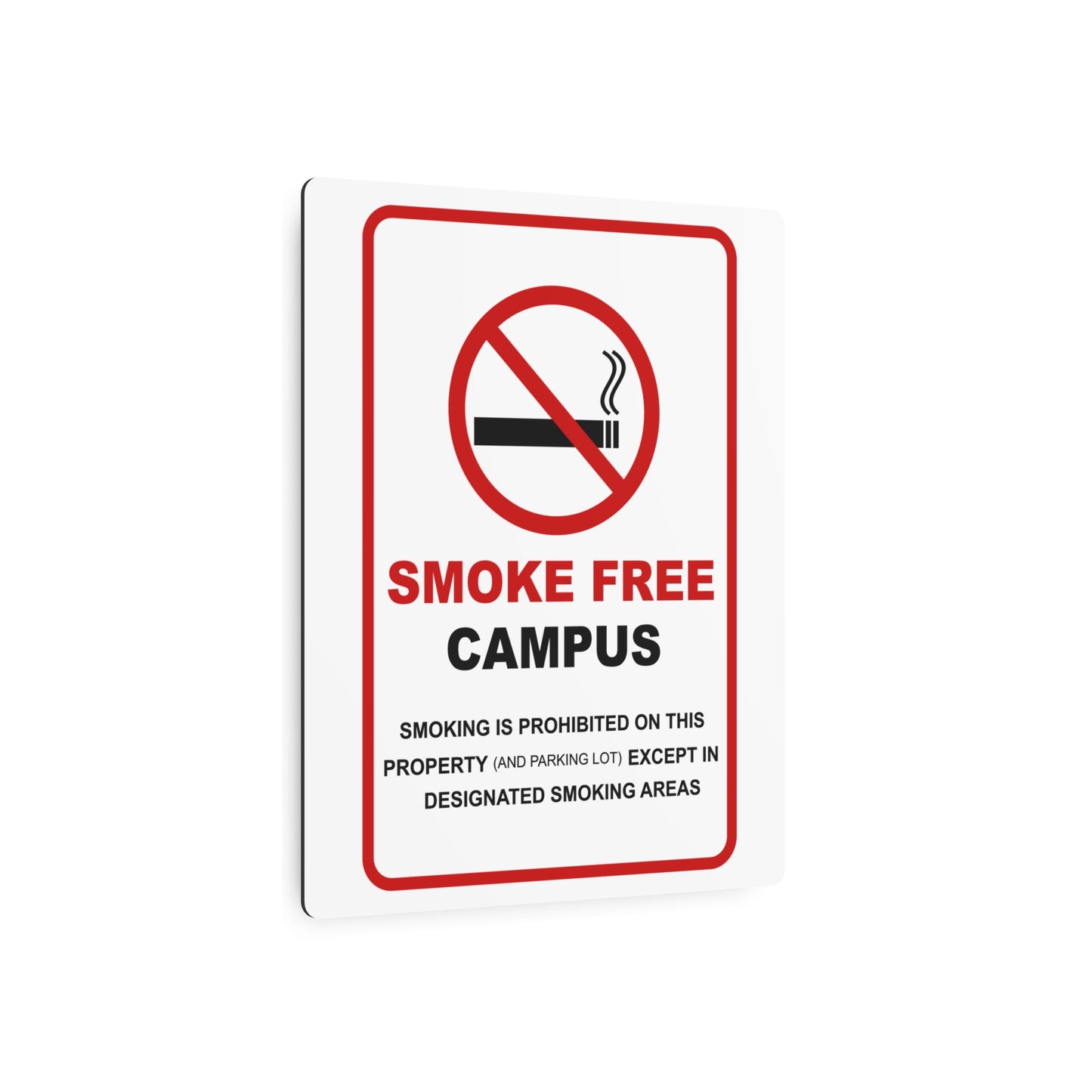 Smoke Free Campus Aluminum Metal 8" x 12" Sign by TOOLOUD