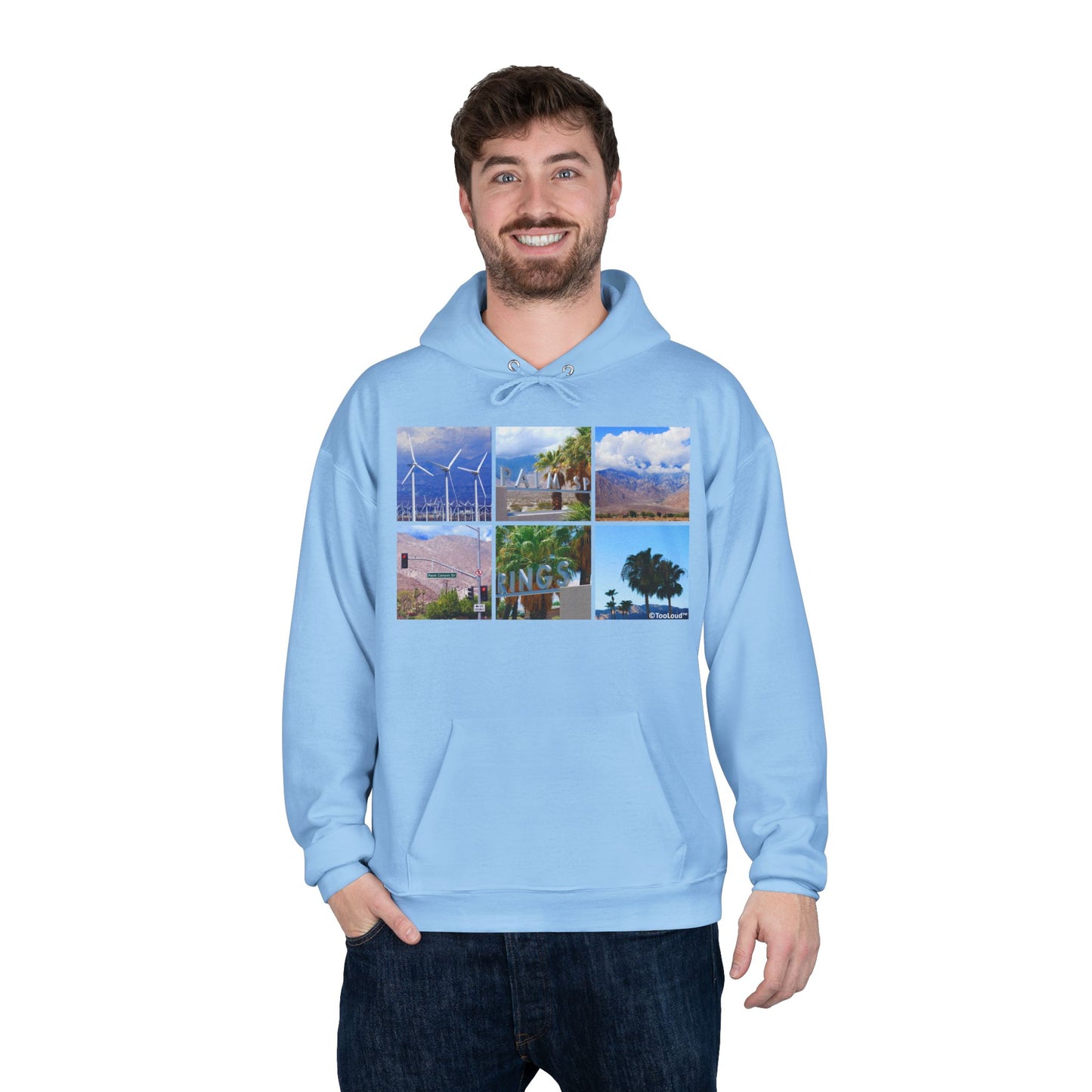 Palm Springs Square Collage Adult Hoodie Sweatshirt by TOOLOUD