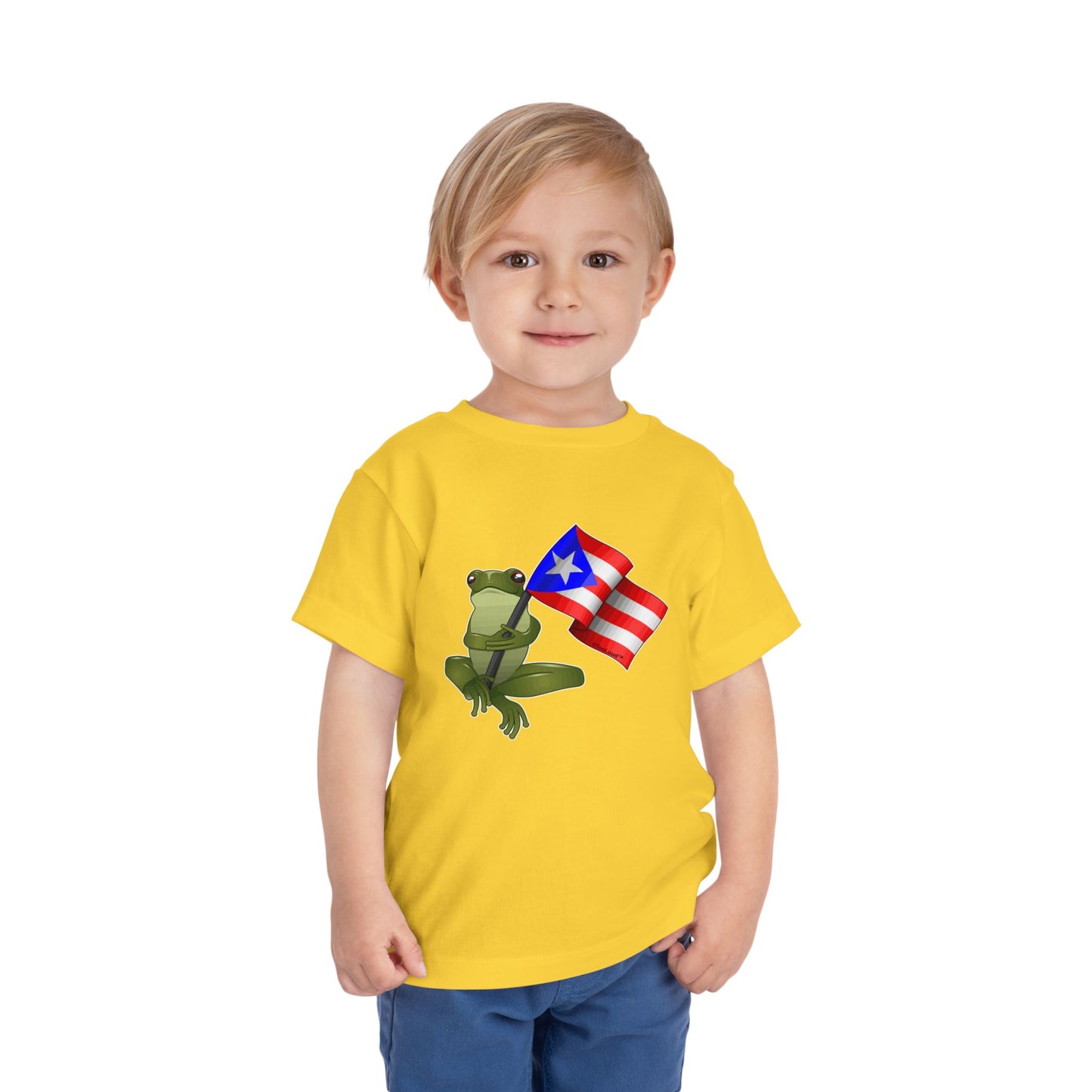 Coquí Holding Flag Toddler T-Shirt by TOOLOUD