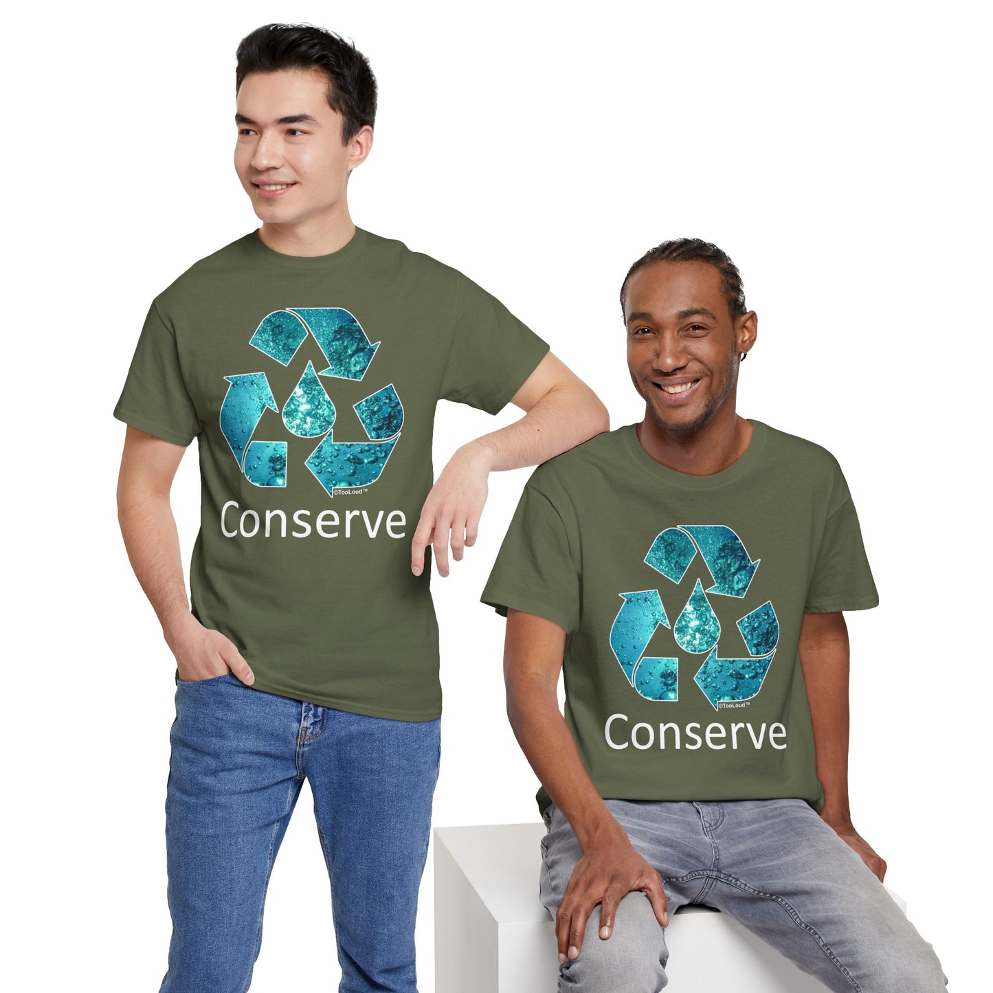 Water Conservation Text Adult Dark T-Shirt by TOOLOUD