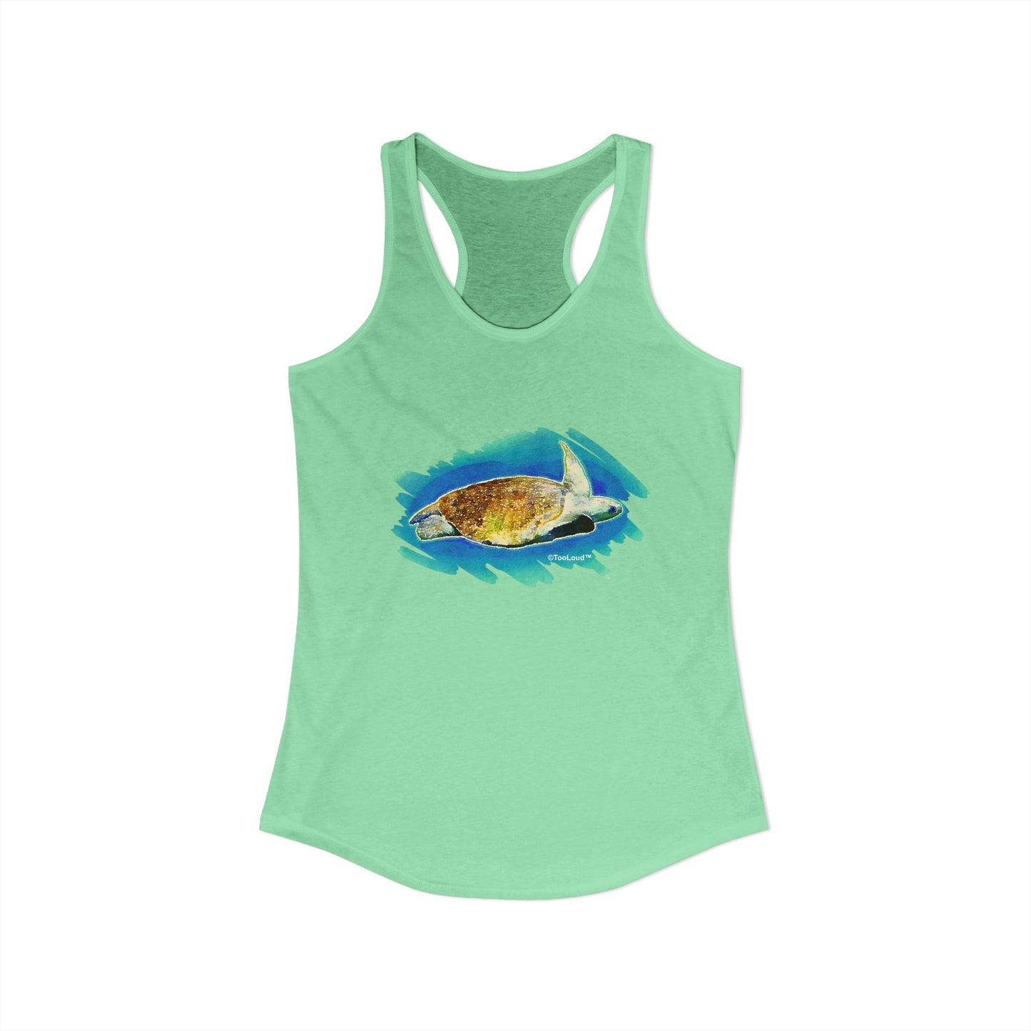 Turtle Watercolor Women’s Racerback Tank Top by TOOLOUD