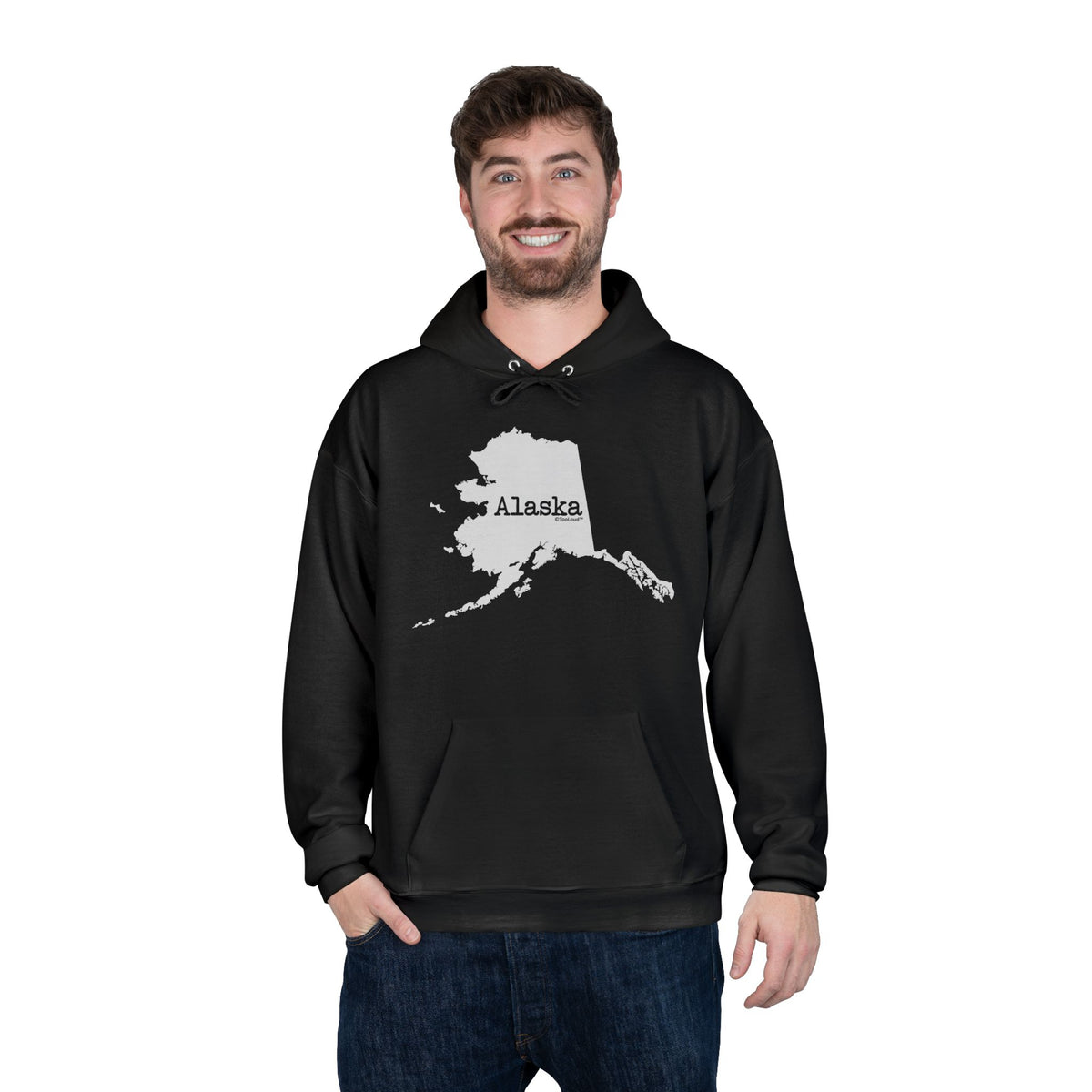Alaska – United States Shape Dark Hoodie Sweatshirt by TOOLOUD