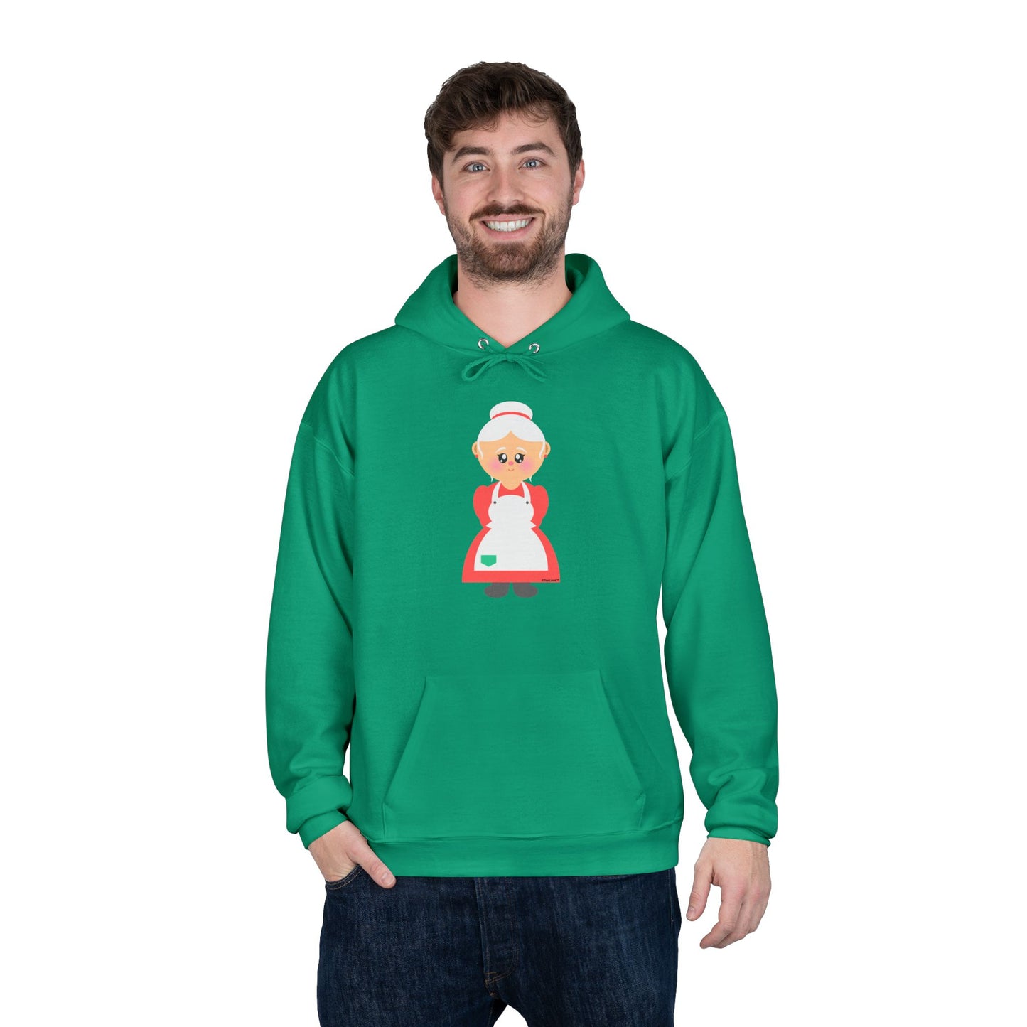 Cute Mrs. Santa Claus Christmas Adult Pullover Hoodie Sweatshirt by TOOLOUD