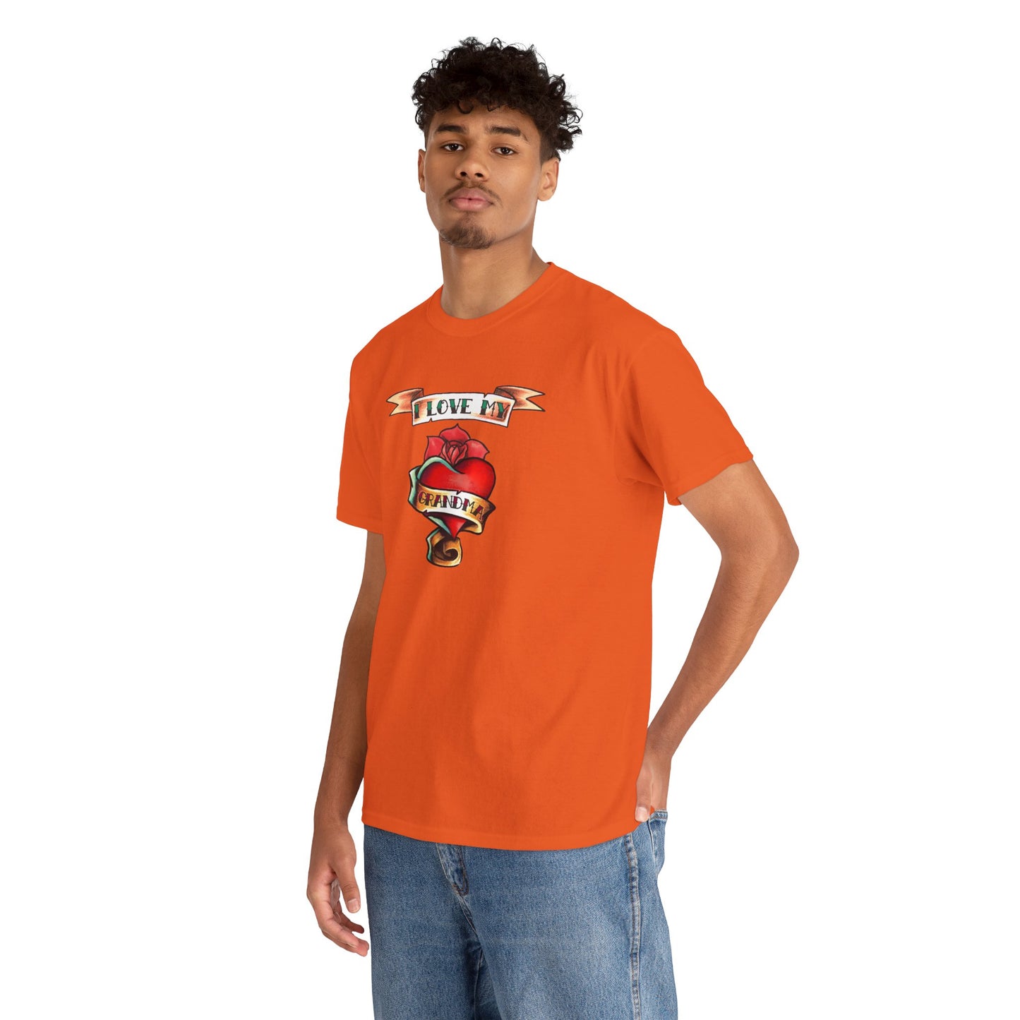 Heart Tattoo I Love My Grandma Adult T-Shirt by TOOLOUD