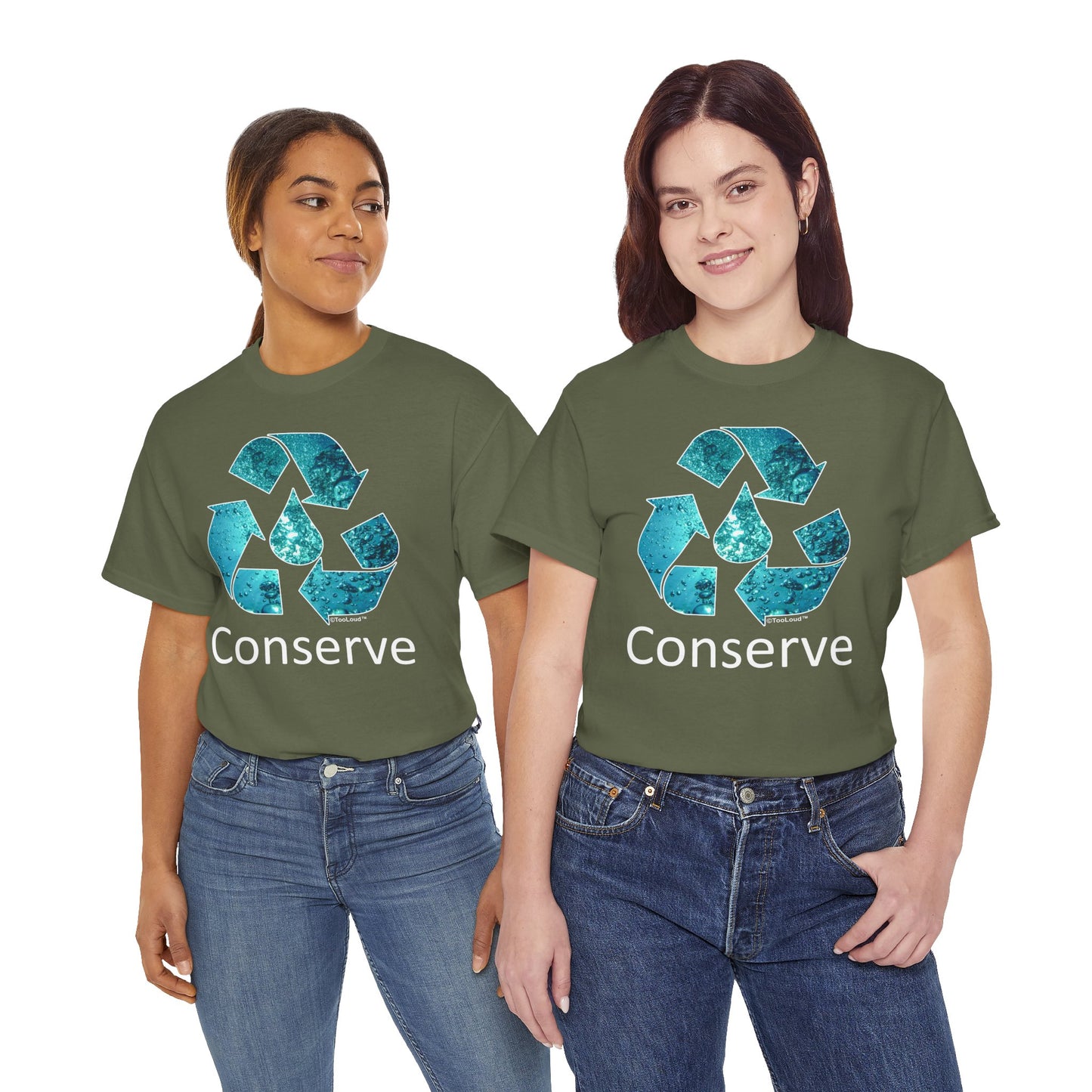 Water Conservation Text Adult Dark T-Shirt by TOOLOUD
