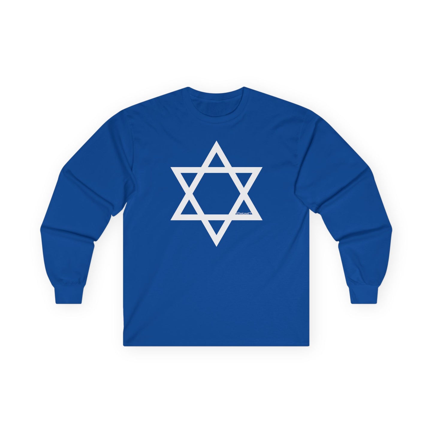 Jewish Star of David Adult Long Sleeve Dark T-Shirt by TOOLOUD