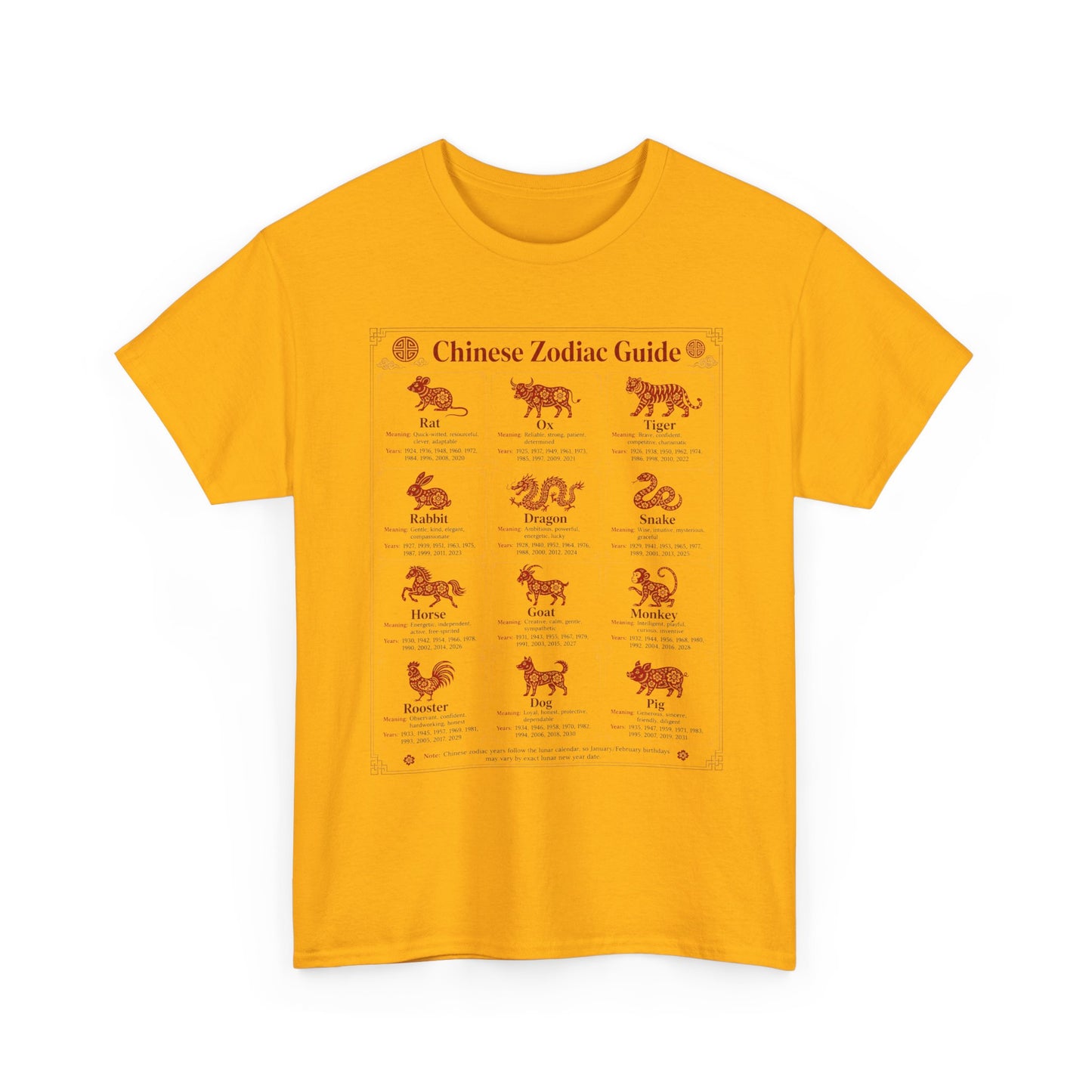 Chinese Zodiac Guide Design #2 T-Shirt by TOOLOUD